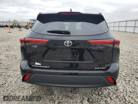 2022 Toyota Highlander XLE with VIN 5TDGZRBH6NS175420, listed as a Copart auction lot 57328585 with 47,962 mi miles and Salvage title. Bid and sale history available at DreamBid. Image 6.