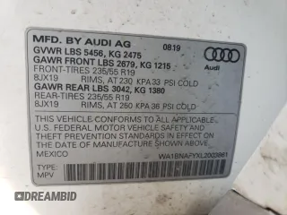 2020 Audi Q5 Premium Plus with VIN WA1BNAFYXL2003861, listed as a Copart auction lot 38804243 with 35,928 mi miles. Bid and sale history available at carsss.com. Image 12.