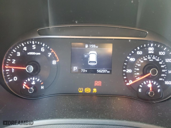 2020 Kia Soul LX with VIN KNDJ23AU8L7106645, listed as a Copart auction lot 48455195 with 56,237 mi miles and Salvage Title. Bid and sale history available at carsss.com. Image 9.