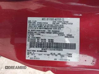 2002 Ford Escort ZX2 Standard with VIN 3FAFP11332R141545, listed as a IAAI auction lot 41932025 with 81,536 mi miles and . Bid and sale history available at DreamBid. Image 9.