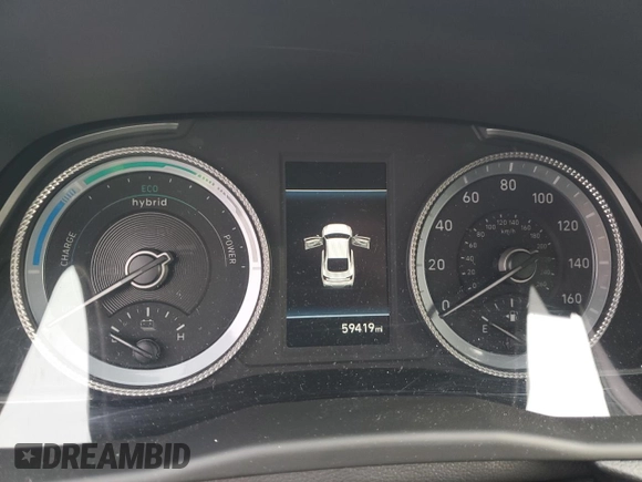 2022 Hyundai Sonata Hybrid Blue with VIN KMHL24JJ6NA048279, listed as a Copart auction lot 49585045 with 59,419 mi miles and Salvage Title. Bid and sale history available at carsss.com. Image 9.