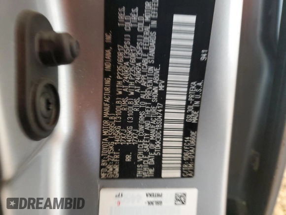 2011 Toyota Sienna LE AAS с VIN 5TDKK3DC1BS047417, выставлен на аукционе Copart как лот 44883125 с пробегом 265 158 миль миль и Списание • Salvage title. История ставок и продаж доступна на DreamBid. Изображение 14.