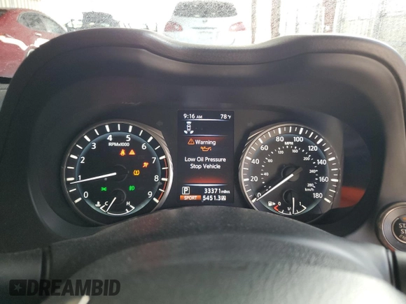 2022 Infiniti Q60 Red Sport 400 with VIN JN1FV7LK7NM660198, listed as a Copart auction lot 74916234 with 33,371 mi miles and Salvage title. Bid and sale history available at DreamBid. Image 9.