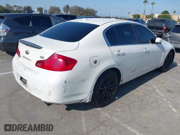 2011 Infiniti G25 with VIN JN1DV6AP0BM603854, listed as a IAAI auction lot 42759576 with 264,705 mi miles and . Bid and sale history available at DreamBid. Image 4.