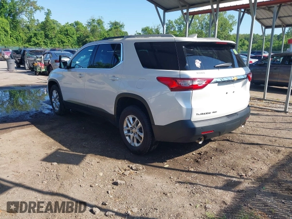 2018 Chevrolet Traverse LT Cloth z VIN 1GNEVGKWXJJ270664, wystawiony jako IAAI lot #42176492 z przebiegiem 73 534 mil mil oraz . Historia ofert i sprzedaży dostępna na DreamBid. Obrazek 3.