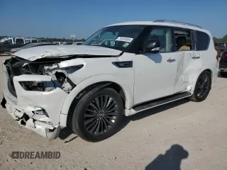2021 Infiniti QX80 LUXE with VIN JN8AZ2AF2M9715442, listed as a Copart auction lot 75329304 with 26,125 mi miles and Salvage Title. Bid and sale history available at carsss.com. Image 1.