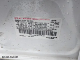 2011 Mitsubishi Outlander SE with VIN JA4AS3AW3BU019148, listed as a IAAI auction lot 41851004 with 88,989 mi miles. Bid and sale history available at carsss.com. Image 9.