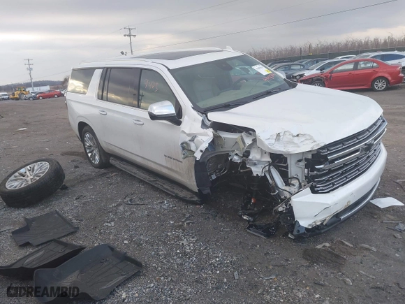 2024 Chevrolet Suburban Premier with VIN 1GNSKFKD9RR185056, listed as a IAAI auction lot 41489425 with 12,015 mi miles. Bid and sale history available at carsss.com. Image 1.