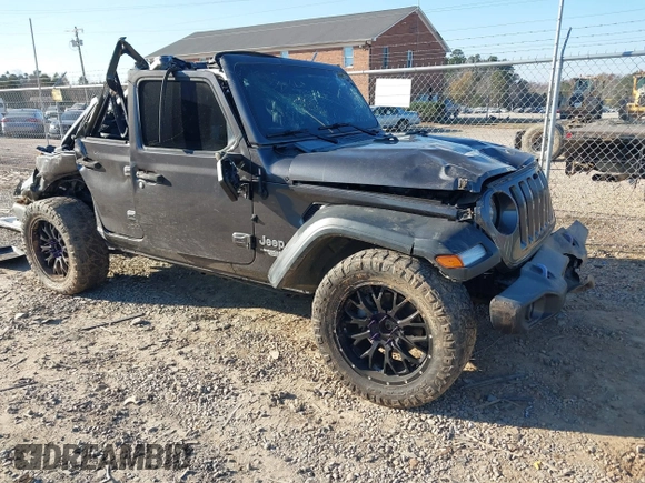 2019 Jeep Wrangler Unlimited Sport S with VIN 1C4HJXDGXKW500313, listed as a IAAI auction lot 41022680 with 82,864 mi miles and . Bid and sale history available at DreamBid. Image 1.