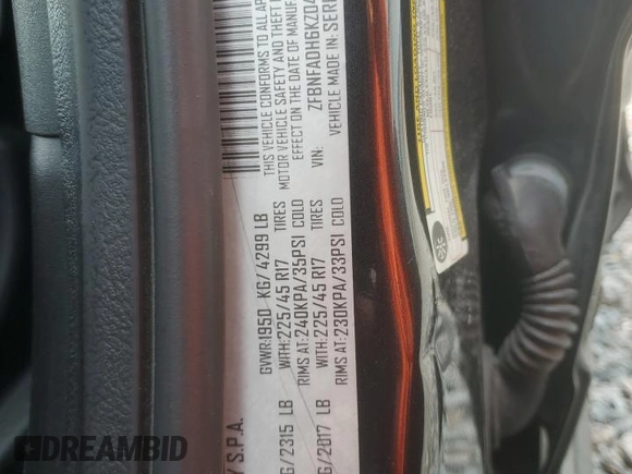 2019 FIAT 500L Trekking with VIN ZFBNFADH6KZ042314, listed as a Copart auction lot 70961294 with 0 mi miles and Salvage Title. Bid and sale history available at carsss.com. Image 13.