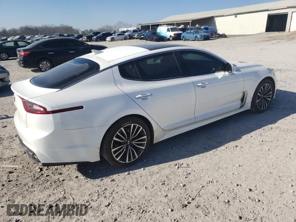 2018 Kia Stinger Premium with VIN KNAE25LA9J6014489, listed as a Copart auction lot 41437855 with 46,091 mi miles and Salvage Title. Bid and sale history available at DreamBid. Image 3.