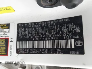 2014 Toyota Camry L with VIN 4T1BF1FK1EU426216, listed as a IAAI auction lot 42152479 with 210,388 mi miles. Bid and sale history available at carsss.com. Image 9.