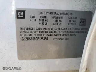 2012 Chevrolet Malibu LT w/2LT with VIN 1G1ZD5E08CF125386, listed as a Copart auction lot 41819815 with 179,945 mi miles and Salvage Title. Bid and sale history available at carsss.com. Image 13.