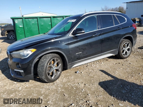 2017 BMW X1 xDrive28i with VIN WBXHT3C35H5F68640, listed as a Copart auction lot 85563114 with 103,480 mi miles and Salvage Title. Bid and sale history available at carsss.com. Image 1.
