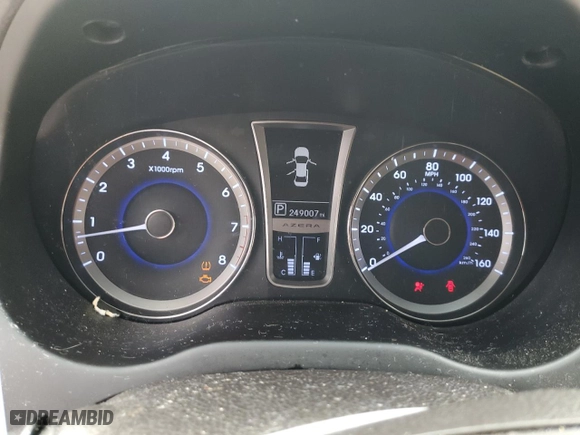2013 Hyundai Azera with VIN KMHFG4JGXDA241200, listed as a Copart auction lot 71171354 with 249,007 mi miles and Salvage Title. Bid and sale history available at carsss.com. Image 9.