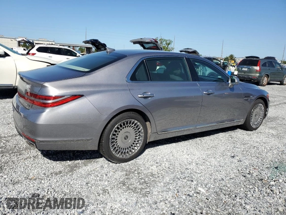2022 Genesis G90 Ultimate with VIN KMTF54PH0NU096101, listed as a Copart auction lot 49155155 with 24,673 mi miles and Salvage Title. Bid and sale history available at DreamBid. Image 3.