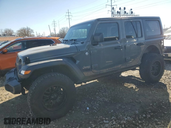 2018 Jeep Wrangler Unlimited Sport S with VIN 1C4HJXDG7JW298738, listed as a Copart auction lot 49312355 with 69,983 mi miles and Salvage title. Bid and sale history available at DreamBid. Image 1.