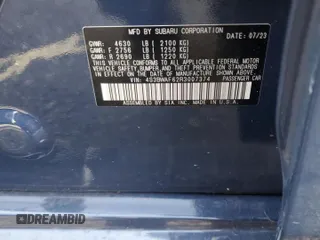 2024 Subaru Legacy Premium with VIN 4S3BWAF62R3007374, listed as a Copart auction lot 64238775 with 18,005 mi miles and Salvage title. Bid and sale history available at DreamBid. Image 12.