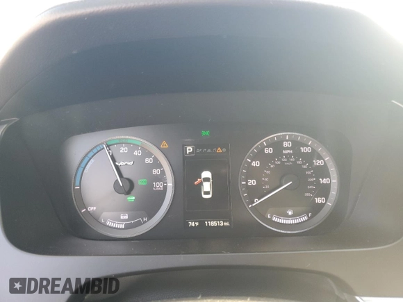 2016 Hyundai Sonata Hybrid Limited with VIN KMHE34L18GA021946, listed as a Copart auction lot 46665355 with 118,513 mi miles and Salvage Title. Bid and sale history available at carsss.com. Image 9.