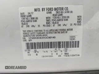 2017 Ford Explorer XLT z VIN 1FM5K8D83HGC80140, wystawiony jako IAAI lot #42336788 z przebiegiem 94 058 mil mil oraz . Historia ofert i sprzedaży dostępna na DreamBid. Obrazek 9.