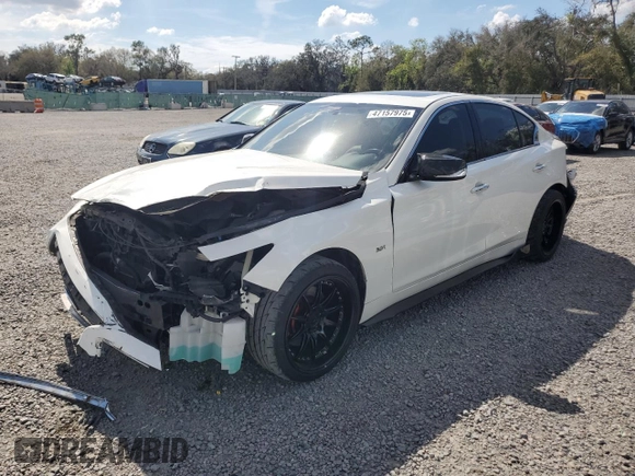 2017 Infiniti Q50 Signature Edition with VIN JN1EV7AP0HM737380, listed as a Copart auction lot 47157975 with 123,113 mi miles and Salvage Title. Bid and sale history available at DreamBid. Image 1.