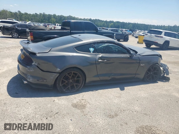 2019 Ford Mustang GT with VIN 1FA6P8CF4K5184455, listed as a Copart auction lot 48125085 with 73,983 mi miles and Salvage Title. Bid and sale history available at carsss.com. Image 3.