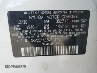2021 Hyundai Accent SEL with VIN 3KPC24A65ME137515, listed as a Copart auction lot 53402215 with 39,882 mi miles and Salvage title. Bid and sale history available at DreamBid. Image 14.