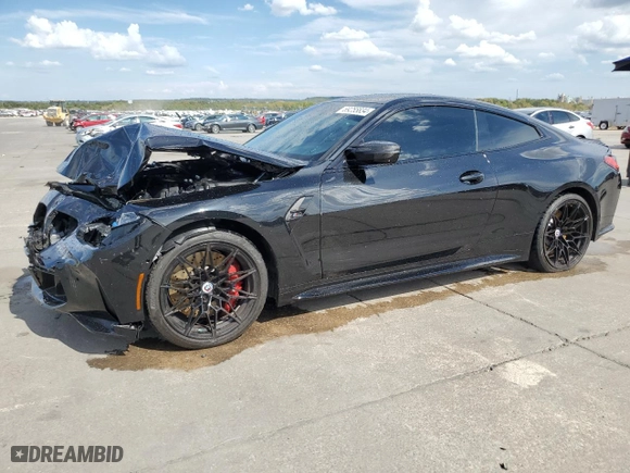 2023 BMW M4 Competition with VIN WBS33AZ05PCM90580, listed as a Copart auction lot 69255834 with 0 mi miles and Salvage Title. Bid and sale history available at carsss.com. Image 1.