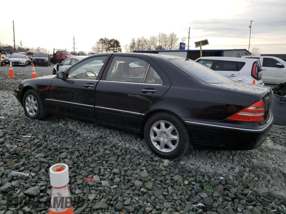 2002 Mercedes-Benz S-Class 5.0L with VIN WDBNG75J52A289108, listed as a Copart auction lot 43371315 with 117,315 mi miles and Clean Title. Bid and sale history available at carsss.com. Image 2.