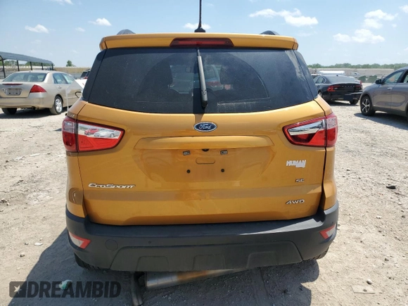 2021 Ford EcoSport SE with VIN MAJ6S3GL0MC409132, listed as a Copart auction lot 57154575 with Not provided miles and Non repairable. Bid and sale history available at DreamBid. Image 6.