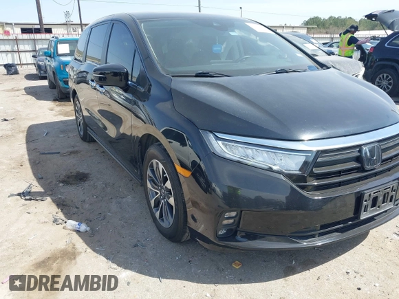 2022 Honda Odyssey EX-L z VIN 5FNRL6H77NB032147, wystawiony jako IAAI lot #41795448 z przebiegiem 64 160 mil mil oraz . Historia ofert i sprzedaży dostępna na DreamBid. Obrazek 1.