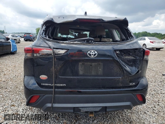 2021 Toyota Highlander XLE with VIN 5TDGZRAH2MS521284, listed as a Copart auction lot 59986685 with 106,610 mi miles and Salvage title. Bid and sale history available at DreamBid. Image 6.