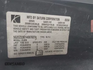 2004 Saturn VUE with VIN 5GZCZ23D14S876274, listed as a IAAI auction lot 42084891 with Not Provided miles and . Bid and sale history available at DreamBid. Image 9.