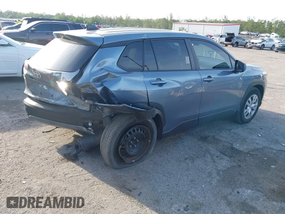 2023 Toyota Corolla Cross L with VIN 7MUAAAAG4PV044969, listed as a IAAI auction lot 42388727 with 26,071 mi miles and . Bid and sale history available at DreamBid. Image 4.