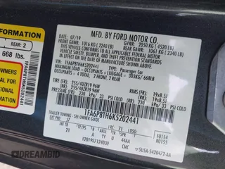 2019 Ford Mustang EcoBoost with VIN 1FA6P8TH6K5202441, listed as a IAAI auction lot 41896129 with 49,882 mi miles and . Bid and sale history available at carsss.com. Image 9.