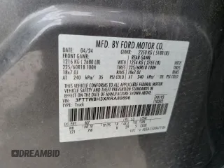 2024 Ford Maverick XLT with VIN 3FTTW8H3XRRA80896, listed as a Copart auction lot 59260445 with 25,629 mi miles and Salvage title. Bid and sale history available at DreamBid. Image 13.