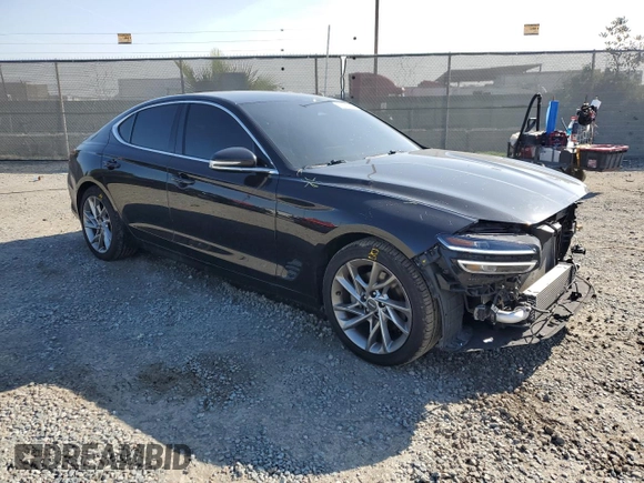 2022 Genesis G70 2.0T with VIN KMTG34TAXNU093905, listed as a Copart auction lot 45394115 with 57,495 mi miles and Salvage Title. Bid and sale history available at carsss.com. Image 4.