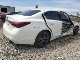 2020 Infiniti Q50 Luxe with VIN JN1EV7AR2LM254113, listed as a Copart auction lot 53379655 with 56,099 mi miles and Salvage title. Bid and sale history available at DreamBid. Image 3.