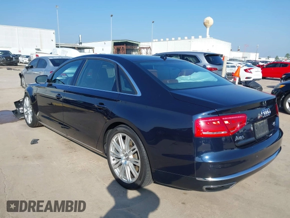 2013 Audi A8 L 4.0L with VIN WAUR2AFD3DN012893, listed as a IAAI auction lot 41209419 with 116,990 mi miles. Bid and sale history available at carsss.com. Image 3.
