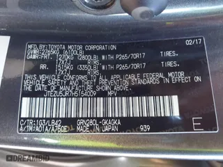 2017 Toyota 4Runner SR5 with VIN JTEZU5JR7H5154009, listed as a IAAI auction lot 41351354 with 127,781 mi miles. Bid and sale history available at carsss.com. Image 9.