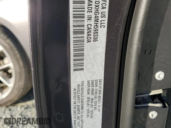2021 Dodge Charger GT with VIN 2C3CDXHG4MH598336, listed as a Copart auction lot 88489745 with 39,106 mi miles and Salvage Title. Bid and sale history available at DreamBid. Image 15.