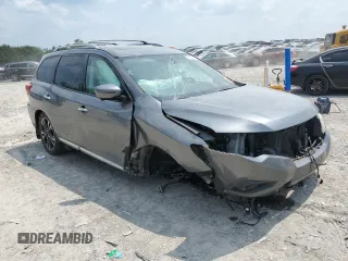 2018 Nissan Pathfinder Platinum with VIN 5N1DR2MM5JC642113, listed as a Copart auction lot 59634565 with 92,274 mi miles and Salvage title. Bid and sale history available at DreamBid. Image 4.