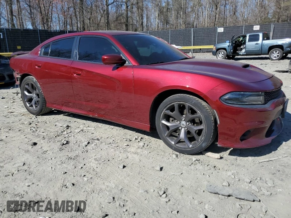 2019 Dodge Charger GT with VIN 2C3CDXHG3KH754458, listed as a Copart auction lot 48778245 with 76,256 mi miles and Salvage Title. Bid and sale history available at DreamBid. Image 4.