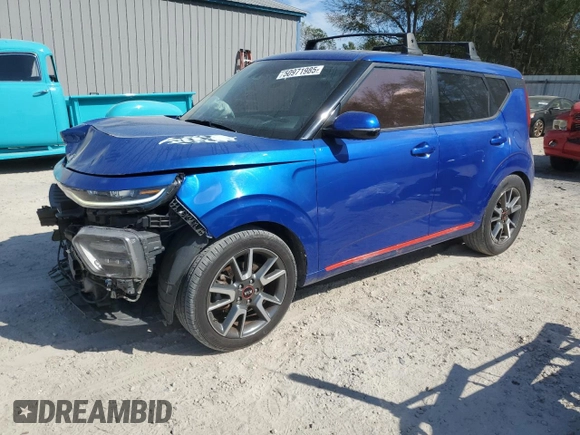 2021 Kia Soul Turbo with VIN KNDJ53AF1M7740731, listed as a Copart auction lot 50971985 with 142,808 mi miles and Non Repairable. Bid and sale history available at DreamBid. Image 1.