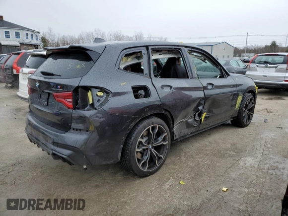 2021 BMW X3 M with VIN 5YMTS0C03M9F04458, listed as a Copart auction lot 42162245 with 52,156 mi miles and Salvage title. Bid and sale history available at DreamBid. Image 3.