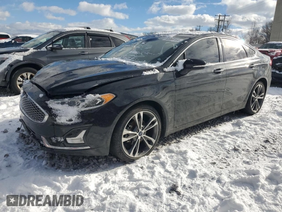 2019 Ford Fusion Titanium with VIN 3FA6P0K97KR245906, listed as a Copart auction lot 83069164 with 0 mi miles and Clean Title. Bid and sale history available at carsss.com. Image 1.