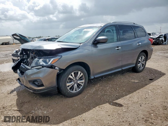 2019 Nissan Pathfinder SV with VIN 5N1DR2MN4KC619822, listed as a Copart auction lot 61045755 with 76,405 mi miles and Salvage title. Bid and sale history available at DreamBid. Image 1.