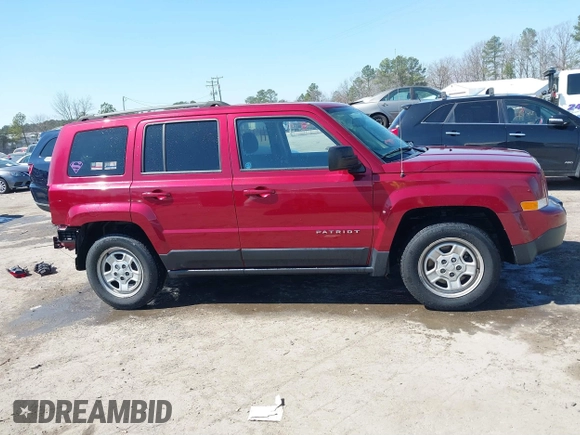2017 Jeep Patriot Sport with VIN 1C4NJPBA4HD169654, listed as a IAAI auction lot 41757079 with 92,917 mi miles. Bid and sale history available at carsss.com. Image 14.
