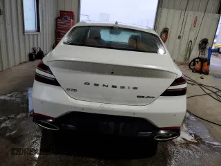 2022 Genesis G70 3.3T Launch Edition with VIN KMTG14TE4NU082195, listed as a Copart auction lot 70804084 with 48,844 mi miles and Salvage Title. Bid and sale history available at carsss.com. Image 6.