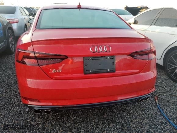 2019 Audi S5 Coupe Premium Plus with VIN WAUP4AF55KA009038, listed as a Copart auction lot 73935014 with 0 mi miles and Non Repairable. Bid and sale history available at carsss.com. Image 6.